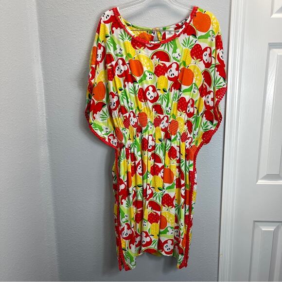Disney Caftan Hidden Mickey Fruit Kaftan L Coverup Disney Parks - Picture 2 of 13